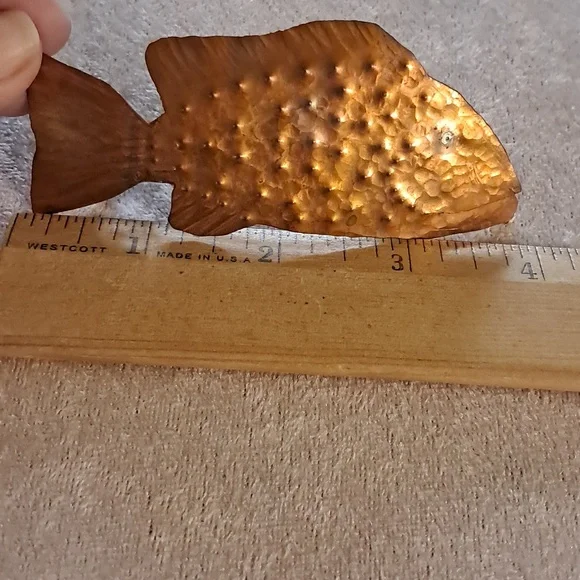Artisan hand hammered and torched healing energy Copper Fish barrette - Picture 5 of 5